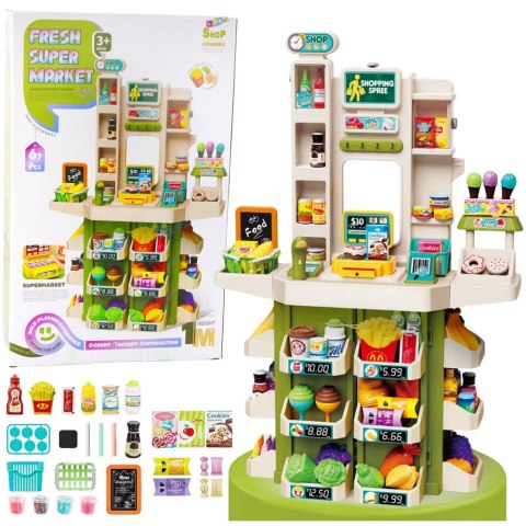 LEAN Toys Zabawkowy Sklep Dla Dzieci Super Market Interaktywny 67el