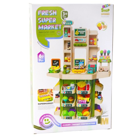 LEAN Toys Zabawkowy Sklep Dla Dzieci Super Market Interaktywny 67el