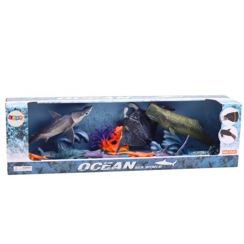 LEAN Toys Zestaw Figurki Zwierzęta Morskie Ruchome Elementy Płaszczka