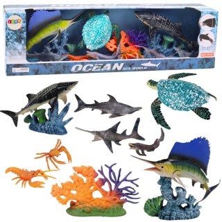 LEAN Toys Zestaw Figurki Zwierzęta Morskie Ruchome Elementy Żółw