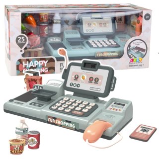 LEAN Toys Zestaw Kasa Sklepowa Produkty Spożywcze Czytnik Telefon 25El