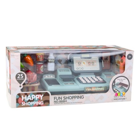 LEAN Toys Zestaw Kasa Sklepowa Produkty Spożywcze Czytnik Telefon 25El