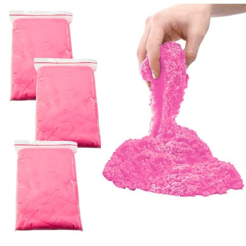 LEAN Toys Zestaw Magiczny Piasek Różowy 3kg Foremki Narzędzia Dmuchana Plansza