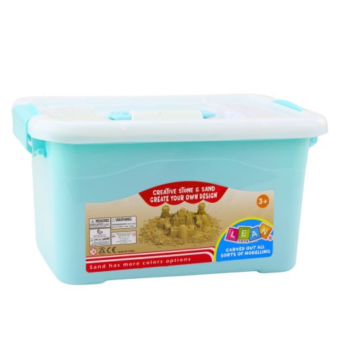 LEAN Toys Zestaw Magiczny Piasek Różowy 3kg Foremki Narzędzia Dmuchana Plansza