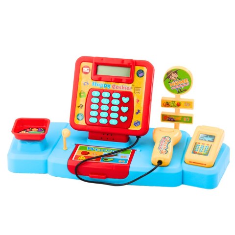 LEAN Toys Zestaw Sklepowy Kasa Koszyk Produkty Spożywcze Światła Dźwięki Kolorowy