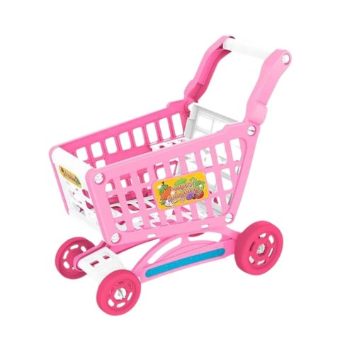 LEAN Toys Zestaw Sklepowy Kasa Koszyk Produkty Spożywcze Światła Dźwięki Różowy