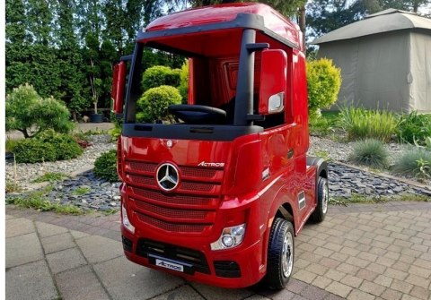 LEAN CARS Auto na Akumulator Mercedes Actros Czerwony Lakierowany MP4 LEAN CARS Auto na Akumulator Mercedes Actros Czerwony Lakierowany MP4