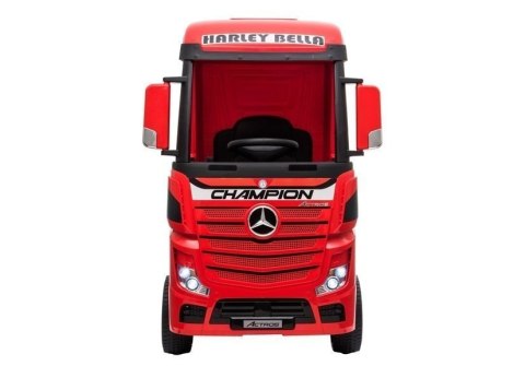 LEAN CARS Auto na Akumulator Mercedes Actros Czerwony Lakierowany MP4 LEAN CARS Auto na Akumulator Mercedes Actros Czerwony Lakierowany MP4