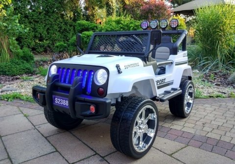 LEAN CARS Auto na Akumulator S2388 Jeep Biały 4x45W LEAN CARS Auto na Akumulator S2388 Jeep Biały 4x45W