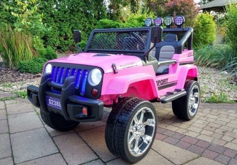 LEAN CARS Auto na Akumulator S2388 Jeep Różowy 4x45W LEAN CARS Auto na Akumulator S2388 Jeep Różowy 4x45W