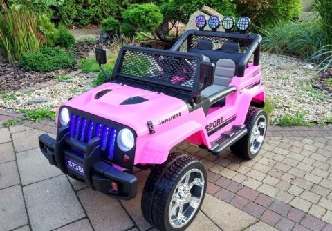 LEAN CARS Auto na Akumulator S2388 Jeep Różowy 4x45W LEAN CARS Auto na Akumulator S2388 Jeep Różowy 4x45W
