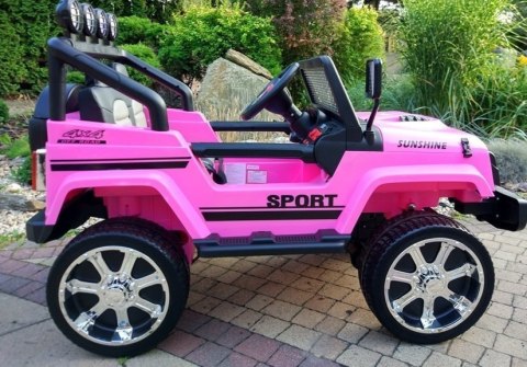LEAN CARS Auto na Akumulator S2388 Jeep Różowy 4x45W LEAN CARS Auto na Akumulator S2388 Jeep Różowy 4x45W