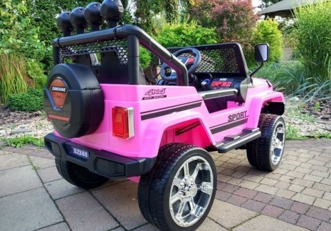 LEAN CARS Auto na Akumulator S2388 Jeep Różowy 4x45W LEAN CARS Auto na Akumulator S2388 Jeep Różowy 4x45W