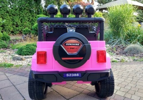 LEAN CARS Auto na Akumulator S2388 Jeep Różowy 4x45W LEAN CARS Auto na Akumulator S2388 Jeep Różowy 4x45W