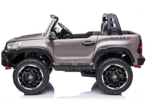 LEAN CARS Auto na Akumulator Toyota Hilux Srebrny Lakierowany LEAN CARS Auto na Akumulator Toyota Hilux Srebrny Lakierowany