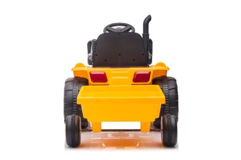 LEAN CARS Traktor Na Akumulator Z Przyczepą S617 Żółty LEAN CARS Traktor Na Akumulator Z Przyczepą S617 Żółty