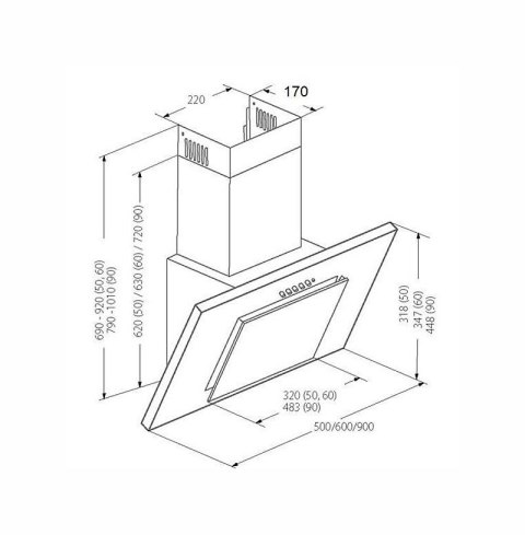 AKPO Okap AKPO WK-4 NERO 2.0 50 SZARY/SZARE SZKŁO T300 Liniowy LED/Siłownik AKPO Okap AKPO WK-4 NERO 2.0 50 SZARY/SZARE SZKŁO T300 Liniowy LED/Siłownik