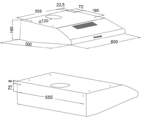 AKPO Okap podszafkowy AKPO WK-7 P 3060 CZARNY (600mm; kolor czarny) AKPO Okap podszafkowy AKPO WK-7 P 3060 CZARNY (600mm; kolor czarny)