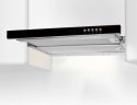 AKPO Okap podszafkowy teleskopowy AKPO WK-7 LIGHT GLASS 60 INOX CZARNY (600mm; kolor inox, front czarne szkło)