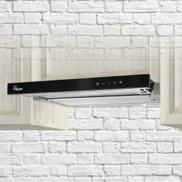 AKPO Okap teleskopowy AKPO WK-7 LIGHT GLASS TOUCH 60 INOX CZARNY (front czarne szkło, dotykowy)