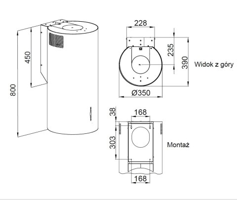 MAAN Okap MAAN Elba2 W835 złoty połysk MAAN Okap MAAN Elba2 W835 złoty połysk