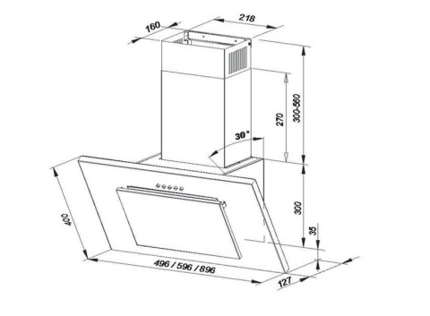 MAAN Okap MAAN Vertical P 2 50 biały MAAN Okap MAAN Vertical P 2 50 biały