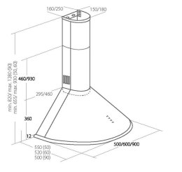 AKPO Okap kominowy AKPO WK-4 DANDYS 50 BIAŁY (500mm; kolor biały)