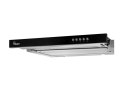 AKPO Okap podszafkowy teleskopowy AKPO WK-7 LIGHT GLASS 50 INOX CZARNY (500mm; kolor inox, front czarne szkło)