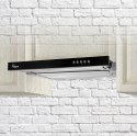 AKPO Okap podszafkowy teleskopowy AKPO WK-7 LIGHT GLASS 50 INOX CZARNY (500mm; kolor inox, front czarne szkło)