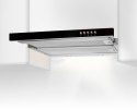 AKPO Okap podszafkowy teleskopowy AKPO WK-7 LIGHT GLASS 50 INOX CZARNY (500mm; kolor inox, front czarne szkło)