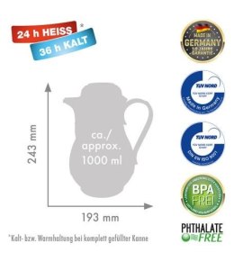 ROTPUNKT ROTPUNKT DZBANEK TERMOS, 1,0 L, MIDNIGHT BLUE (GRA