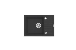 Maidsinks Czarny zestaw zlew z baterią - zlewozmywak Maidsinks Bali (62x44) 1B 1D czarny + Bateria Lungo czarna
