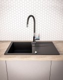 Maidsinks Czarny zestaw zlew z baterią - zlewozmywak Maidsinks Bali (62x44) 1B 1D czarny + Bateria Lungo czarna