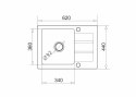 Maidsinks Czarny zlewozmywak granitowy Maidsinks 62x44 1B 1D czarny (Pyragranit; kolor czarny delikatnie nakrapiany)