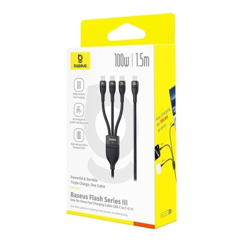 Baseus Kabel Baseus Flash Series 3 100W 1,5m (czarny) Baseus Kabel Baseus Flash Series 3 100W 1,5m (czarny)