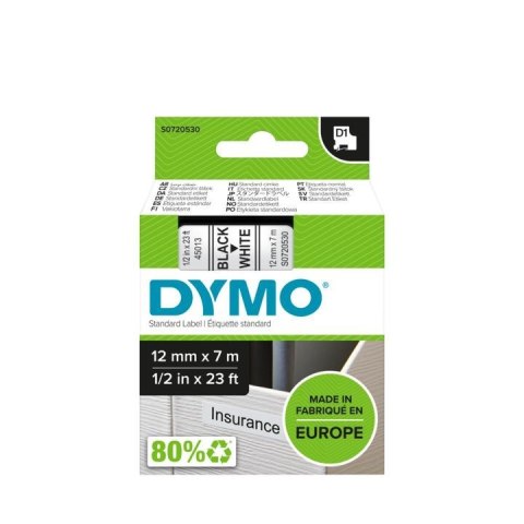 DYMO Taśma Dymo D1- 12mm x 7m czarny/biały DYMO Taśma Dymo D1- 12mm x 7m czarny/biały