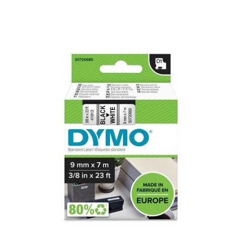 DYMO Taśma barwiąca DYMO D1 9mmx7m czarny/biały S0720680 (9 mm ) DYMO Taśma barwiąca DYMO D1 9mmx7m czarny/biały S0720680 (9 mm )