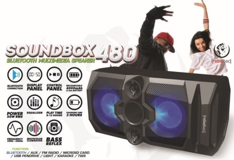 Rebeltec REBELTEC GŁOŚNIK BLUETOOTH,FM,KARAOKE STEROWANY ZA POMOCĄ SMARTPHONA BLUETOOTH SOUNDBOX 480 (WYPRZEDAŻ) Rebeltec REBELTEC GŁOŚNIK BLUETOOTH,FM,KARAOKE STEROWANY ZA POMOCĄ SMARTPHONA BLUETOOTH SOUNDBOX 480 (WYPRZEDAŻ)