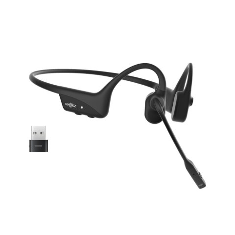 SHOKZ Słuchawki bezprzewodowe kostne Shokz OpenComm2 USB-C + adapter USB-C czarne