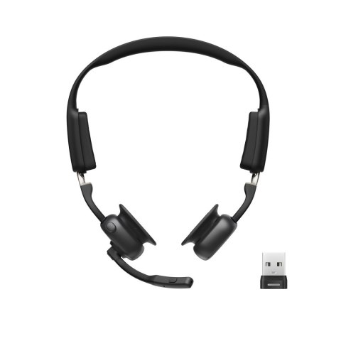 SHOKZ Słuchawki bezprzewodowe kostne Shokz OpenMeet mic-ANC USB-C + adapter USB-A czarne