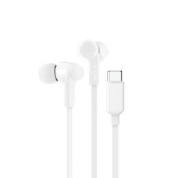 Belkin BELKIN SŁUCHAWKI PRZEWODOWE DOUSZNE USB-C, BIAŁE