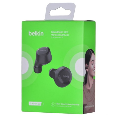 Belkin Słuchawki bezprzewodowe douszne Belkin SoundForm Bolt True Wireless Earbuds BT5.2 IPX4 Black Belkin Słuchawki bezprzewodowe douszne Belkin SoundForm Bolt True Wireless Earbuds BT5.2 IPX4 Black