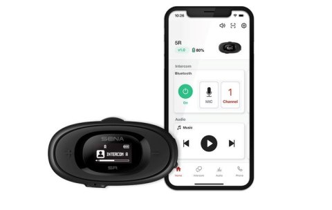 SENA Interkom motocyklowy Sena 5R-01D 5R Bluetooth 5.1 700m z wyświetlaczem LCD i uniwersalnym zestawem mikrofonów na 2 kaski SENA Interkom motocyklowy Sena 5R-01D 5R Bluetooth 5.1 700m z wyświetlaczem LCD i uniwersalnym zestawem mikrofonów na 2 kaski