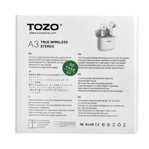 TOZO Słuchawki TWS TOZO A3 White TOZO Słuchawki TWS TOZO A3 White