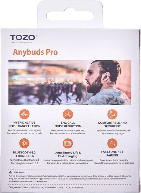 TOZO Słuchawki TWS TOZO Anybuds Pro Black TOZO Słuchawki TWS TOZO Anybuds Pro Black