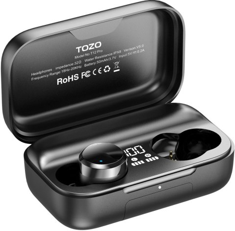 TOZO Słuchawki TWS TOZO T12 Pro Black TOZO Słuchawki TWS TOZO T12 Pro Black