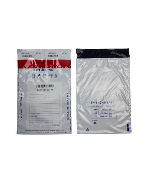 BESTPAK SAFEMONEYBAG Koperty bezpiecznie depozytowe transparent B4 260mmx370mm+35mm 100 szt BESTPAK SAFEMONEYBAG Koperty bezpiecznie depozytowe transparent B4 260mmx370mm+35mm 100 szt