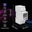 Qoltec QOLTEC LICZNIK ENERGII JEDNOFAZOWY ELEKTRONICZNY NA SZYNĘ DIN | 230V | LCD | WI-FI