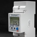 Qoltec QOLTEC LICZNIK ENERGII JEDNOFAZOWY ELEKTRONICZNY NA SZYNĘ DIN | 230V | LCD | WI-FI