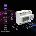 Qoltec QOLTEC LICZNIK ENERGII TRÓJFAZOWY ELEKTRONICZNY NA SZYNĘ DIN | 400V | LCD | WI-FI